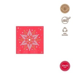 SERVILLETA DOBLE CAPA 33X33CM ROJO 30UDS 7449