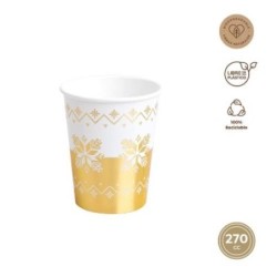 VASO CARTON 270CC ORO METALIZADO 6UDS 7666