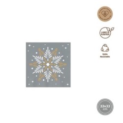 SERVILLETA DOBLE CAPA 33X33CM PLATA DECORADA 30UDS
