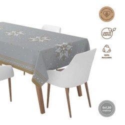 ROLLO MANTEL 1,2X5CM NAVIDAD PLATA ESTAMPADO 7768