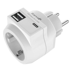 ENCHUFE ADAPTARDOR CON 2 USB Y 1USB-C 420045