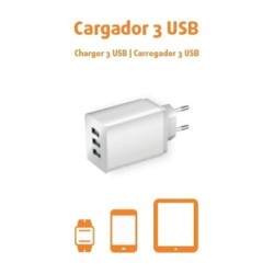 ENCHUFE CON 3 CARGADORES USB 420046