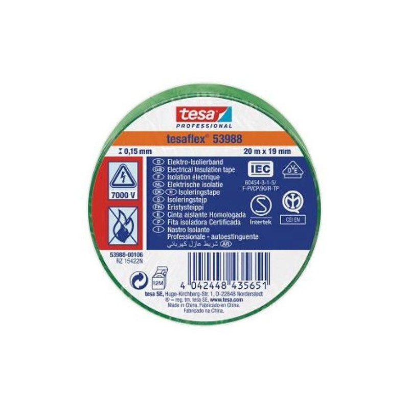 CINTA AISLANTE 20X19 VERDE 53988-106