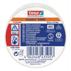 CINTA AISLANTE PROFESIONAL 10 M X 15 MM BLANCO