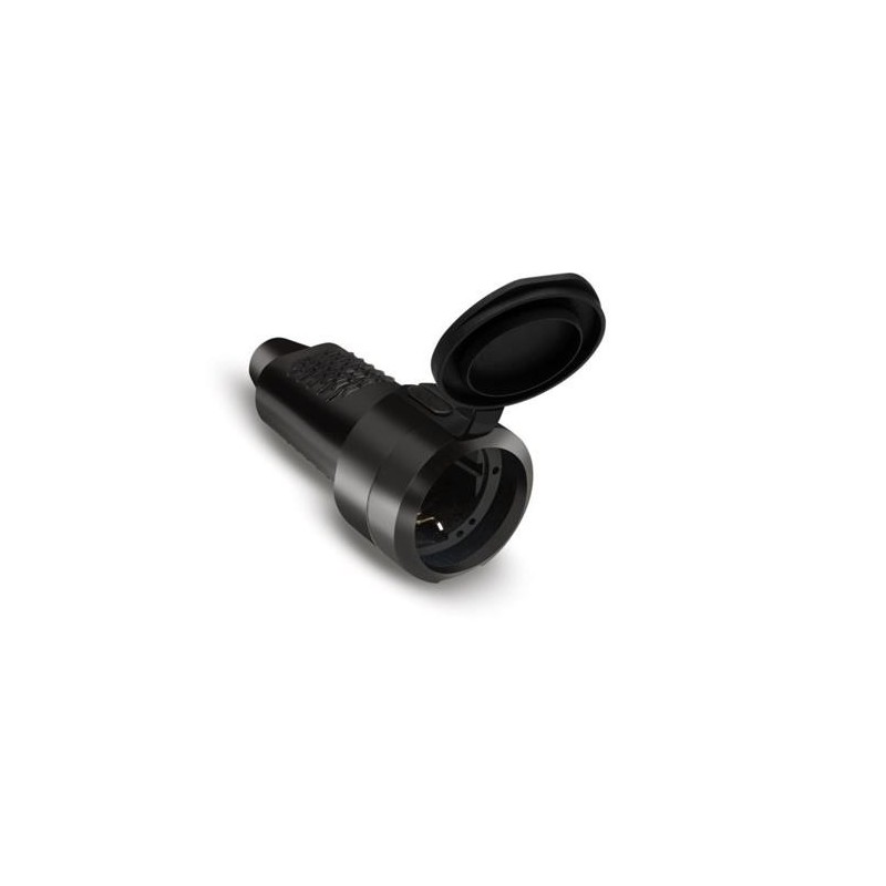 CLAVIJA HEMBRA TT 16 AH. 250 V. GOMA NEGRA