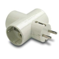 ADAPTADOR TRIPLE TOMA TIERRA CERAMICA 1303