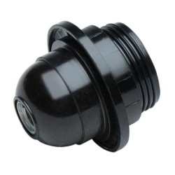 PORTALAMPARAS ROSCA+ARANDELA E27 NEGRO 166