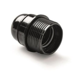 PORTALAMPARAS BAQUELITA E-27 ROSCADO+TOPE NEGRO