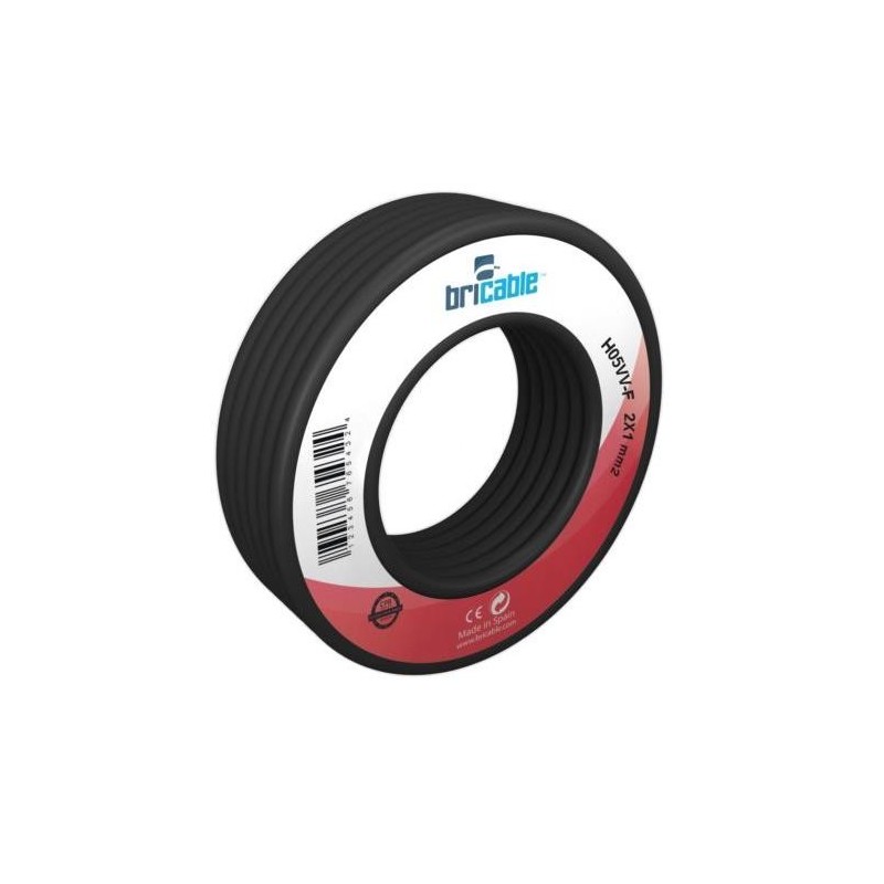 CABLE MANGUERA REDONDA H05VV-F 2X1 NEGRA 5M
