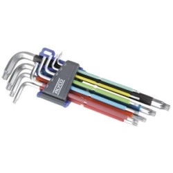 JUEGO 9 LLAVES TORX INVIOLABLES MULTICOLOR 193148