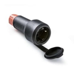 BASE AEREA TT 16A 250V NGRO IP54 C/TAPA Y PRENSA