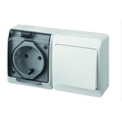 CONMUTADOR+BASE TT. ESTANCO 16 AH. 250 V. IP54