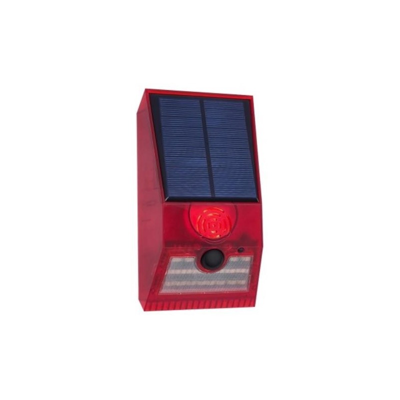 ALARMA SOLAR 129DB Y LUZ LED 3W.IP55