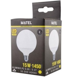 BOMBILLA LED GLOBO G95 E27 15 WATIOS CALIDA 21942