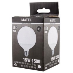 BOMBILLA LED GLOBO G95 E27 15 WATIOS FRIA 21943