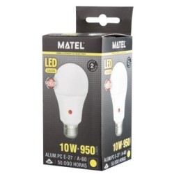 BOMBILLA LED ESTANDAR SENSOR MOVIMIENTO 10W CALIDA