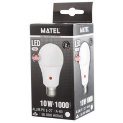 BOMBILLA LED ESTANDAR SENSOR MOVIMIENTO 10W FRIA