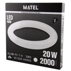 TUBO FLUORESCENTE LED T9 CIRCULAR 30CM 20W FRIA