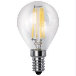 BOMBILLA LED FILAMENTO ESFERICA CLARA E14 4W 400LM