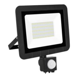 PROYECTOR LED SENSOR PLANO NEGRO 50W.F