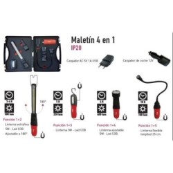 LINTERNAS LED MALETIN 4 EN 1 RECARG. USB/12V MPL41