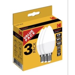 BOMBILLA LED C37 CALIDA 6W (PACK-3) 30419629