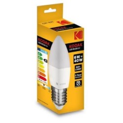 BOMBILLA LED VELA C37 E27 6W CALIDA