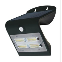 APLIQUE PARED SOLAR GUARDIAN IP44 3.2W.400LM.NEGRO