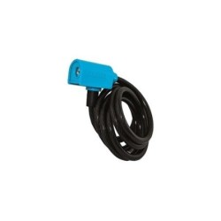 CANDADO CABLE ESPIRAL BICI 185CM Ø 8MM AZUL