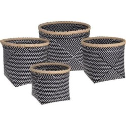 SET 4 CESTAS BAMBU NEGRO/BLANCO HZ1002910