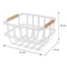 CESTA METAL BLANCA  2 ASAS COLOR MADERA 170455860