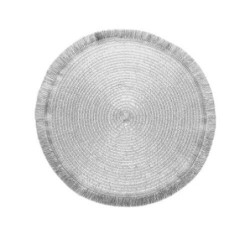 MANTEL INDIVIDUAL REDONDO - COLOR PLATEADO
