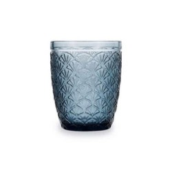 VASO VIDRIO 24 CL COLOR AZUL BLUE CAJA 6UDS