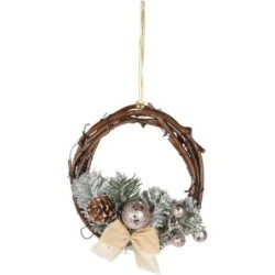 CORONA RAMAS RATAN DECORADA 15CM  AKB003040