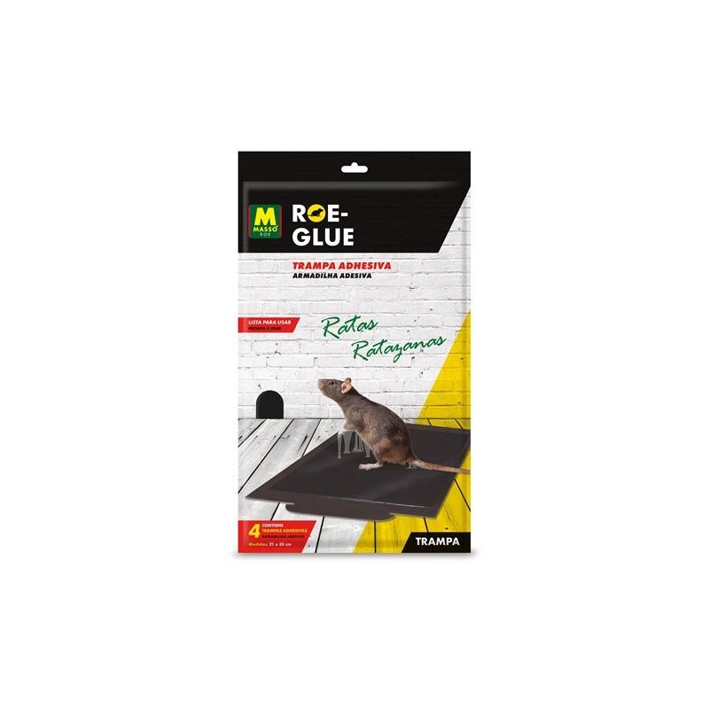 TRAMPA ADHESIVA RATAS 4 UD  ROE -GLUE 231740