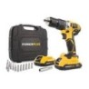 TALADRO PERCUTOR 20V +2 BATERIAS+CARGADOR+52 ACC.