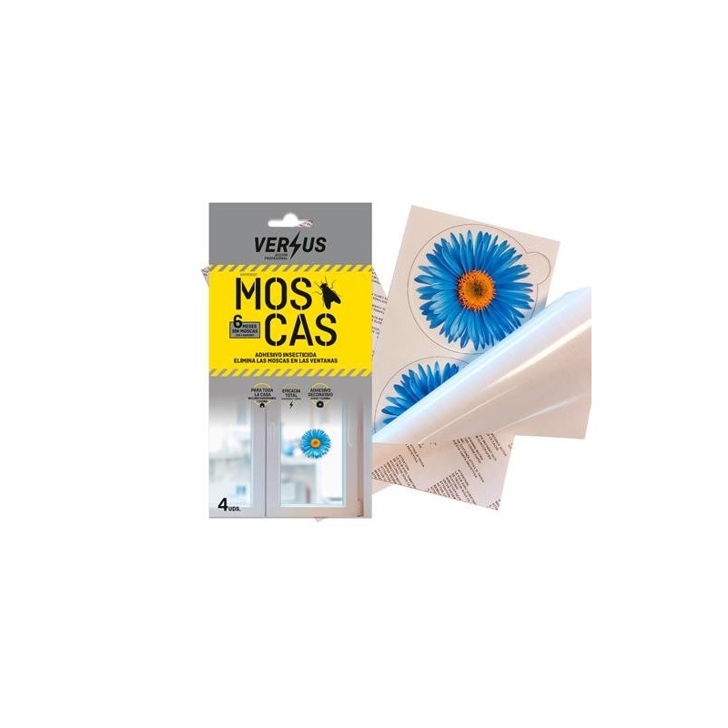 ADHESIVO VENTANAS INSECTICIDA MOSCAS (4UNID)