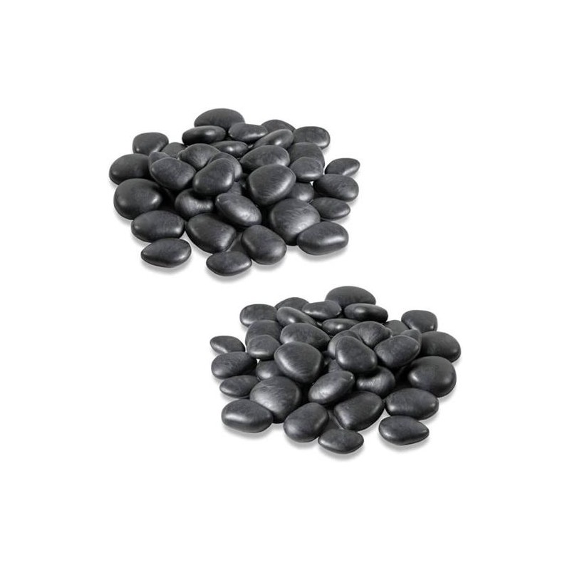 PIEDRAS DECORATIVAS PLASTICO (24UDS)  NEGRAS