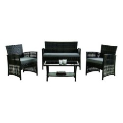 SET IBIZA (1 SOFA 2 SILLAS 1 MESA CENTRO) GRIS