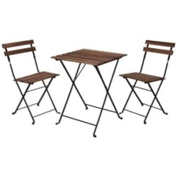 CONJUNTO BISTRO 3 PZ MADERA Y METAL VN3000010