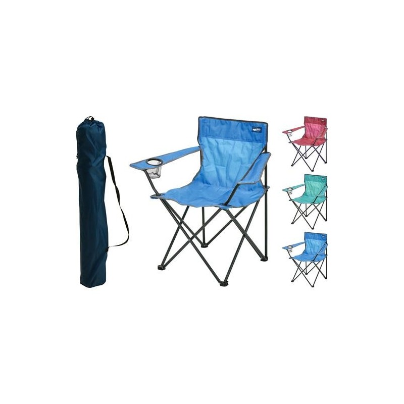 SILLA CAMPING PLEGABLE METAL COLORES SURTIDOS