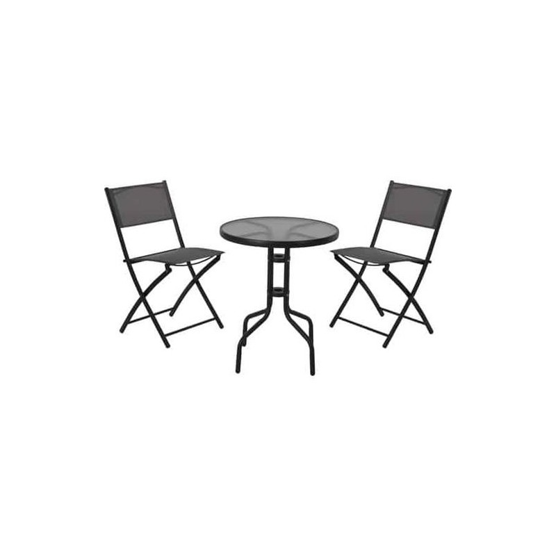 CONJUNTO METAL MESA+2 SILLAS REDONDA  X60000110