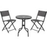 CONJUNTO METAL MESA+2 SILLAS REDONDA  X60000110