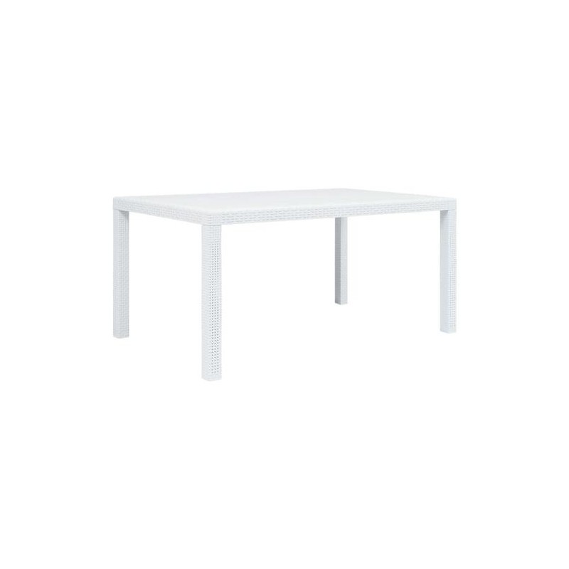 MESA ELEGANTE RATAN 150X90X72 CM BLANCO 4090-01