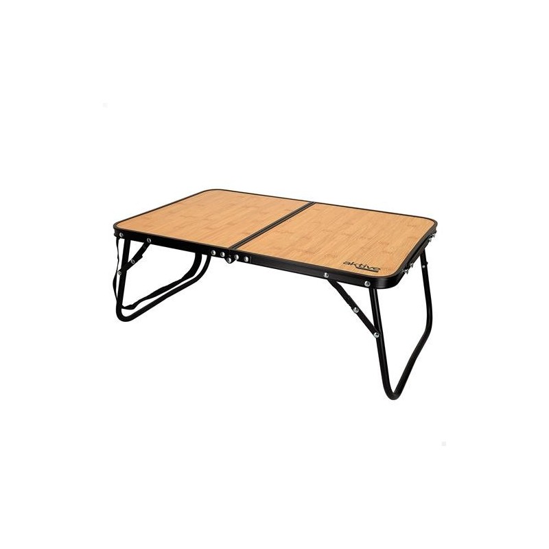 MESA CAMPING PLEGABLE ALU 60X40X26CM -BAMBU