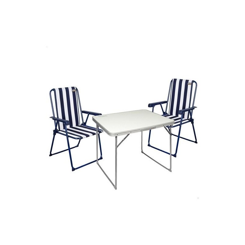 SET MESA 80X60X70 CM+2 SILLAS PLEGS 53X47X40/85CM