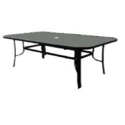 MESA FIJA DE ACERO Y TABLERO CRISTAL 150X90