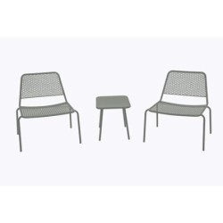 SET BALCON SAKURA ACERO PERFORADO EPOXI GRIS