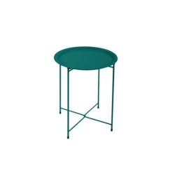 MESA AUXILIAR PLEGAB.ACERO Ø46CM.CORDELIA TURQUESA