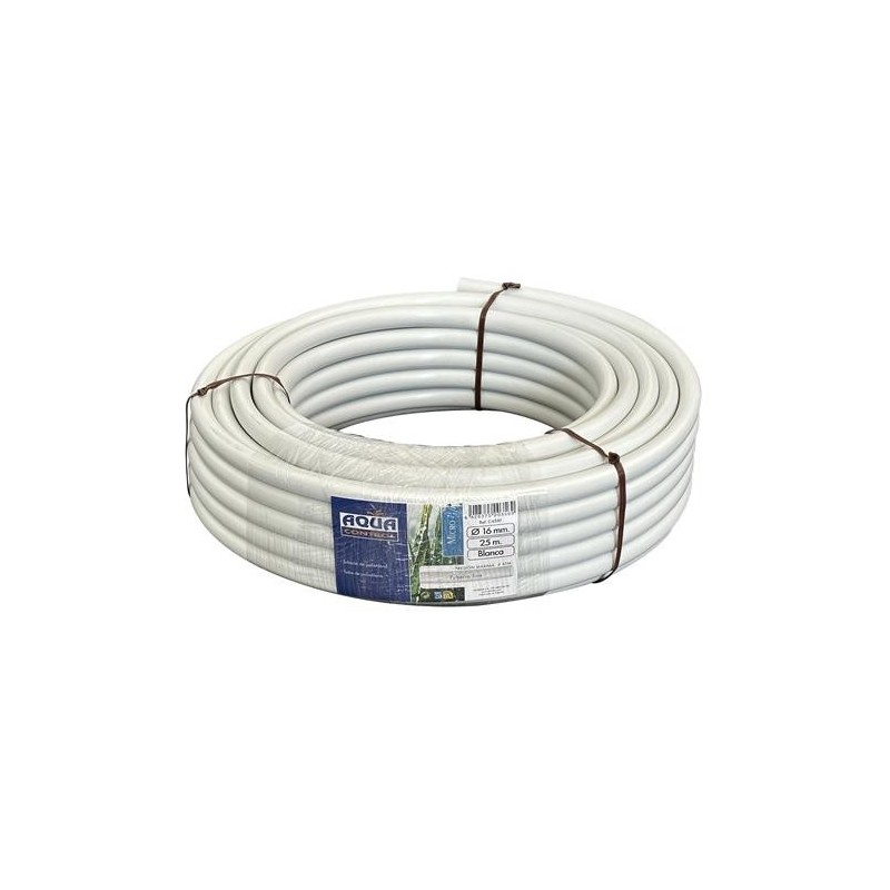 ROLLO 25M TUBERIA  PE 16 MM  BLANCA AQUACONTROL